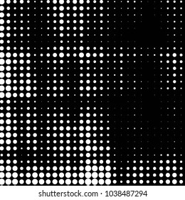 Spotted black and white grunge vector line background. Abstract halftone illustration background. Grunge grid polka dot background pattern
