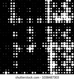 Spotted black and white grunge vector line background. Abstract halftone illustration background. Grunge grid polka dot background pattern
