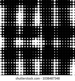 Spotted black and white grunge vector line background. Abstract halftone illustration background. Grunge grid polka dot background pattern
