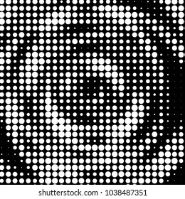 Spotted black and white grunge vector line background. Abstract halftone illustration background. Grunge grid polka dot background pattern

