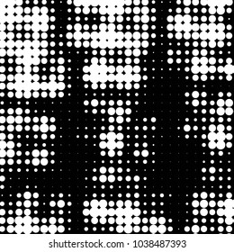 Spotted black and white grunge vector line background. Abstract halftone illustration background. Grunge grid polka dot background pattern
