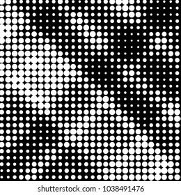 Spotted black and white grunge vector line background. Abstract halftone illustration background. Grunge grid polka dot background pattern
