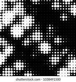 Spotted black and white grunge vector line background. Abstract halftone illustration background. Grunge grid polka dot background pattern
