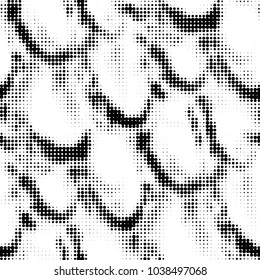 Spotted black and white grunge vector line background. Abstract halftone illustration background. Grunge grid polka dot background pattern
