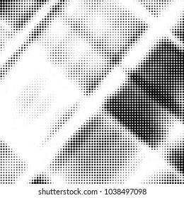 Spotted black and white grunge vector line background. Abstract halftone illustration background. Grunge grid polka dot background pattern
