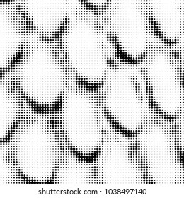 Spotted black and white grunge vector line background. Abstract halftone illustration background. Grunge grid polka dot background pattern
