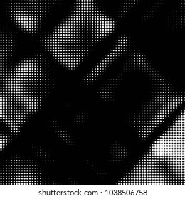 Spotted black and white grunge vector line background. Abstract halftone illustration background. Grunge grid polka dot background pattern
