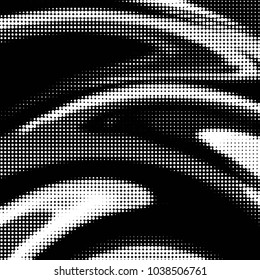 Spotted black and white grunge vector line background. Abstract halftone illustration background. Grunge grid polka dot background pattern

