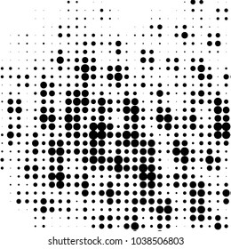 Spotted black and white grunge vector line background. Abstract halftone illustration background. Grunge grid polka dot background pattern
