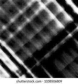 Spotted black and white grunge vector line background. Abstract halftone illustration background. Grunge grid polka dot background pattern
