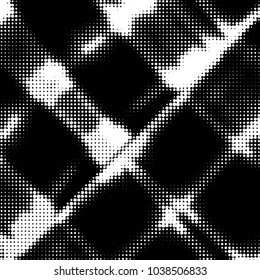 Spotted black and white grunge vector line background. Abstract halftone illustration background. Grunge grid polka dot background pattern
