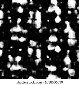 Spotted black and white grunge vector line background. Abstract halftone illustration background. Grunge grid polka dot background pattern
