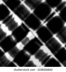 Spotted black and white grunge vector line background. Abstract halftone illustration background. Grunge grid polka dot background pattern
