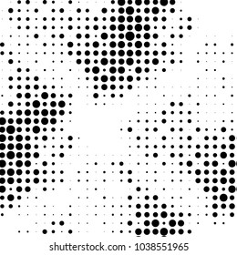 Spotted black and white grunge vector line background. Abstract halftone illustration background. Grunge grid polka dot background pattern
