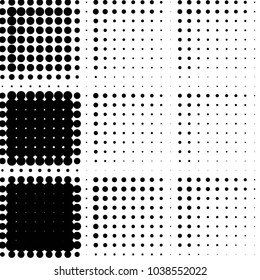Spotted black and white grunge vector line background. Abstract halftone illustration background. Grunge grid polka dot background pattern
