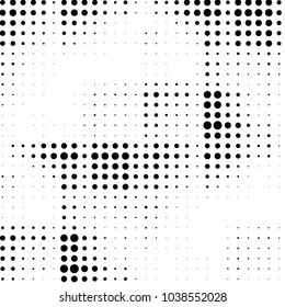 Spotted black and white grunge vector line background. Abstract halftone illustration background. Grunge grid polka dot background pattern
