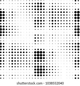 Spotted black and white grunge vector line background. Abstract halftone illustration background. Grunge grid polka dot background pattern
