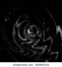 Spotted black and white grunge vector line background. Abstract halftone illustration background. Grunge grid polka dot background pattern
