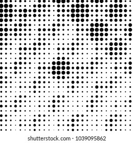 Spotted black and white grunge vector line background. Abstract halftone illustration background. Grunge grid polka dot background pattern
