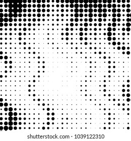 Spotted black and white grunge vector line background. Abstract halftone illustration background. Grunge grid polka dot background pattern
