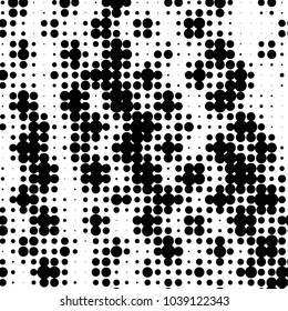 Spotted black and white grunge vector line background. Abstract halftone illustration background. Grunge grid polka dot background pattern
