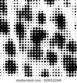 Spotted black and white grunge vector line background. Abstract halftone illustration background. Grunge grid polka dot background pattern
