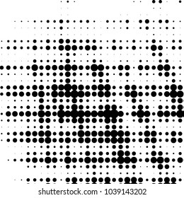 Spotted black and white grunge vector line background. Abstract halftone illustration background. Grunge grid polka dot background pattern
