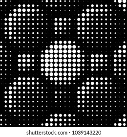 Spotted black and white grunge vector line background. Abstract halftone illustration background. Grunge grid polka dot background pattern

