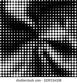 Spotted black and white grunge vector line background. Abstract halftone illustration background. Grunge grid polka dot background pattern
