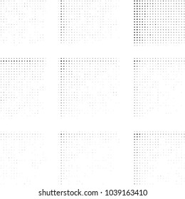 Spotted black and white grunge vector line background. Abstract halftone illustration background. Grunge grid polka dot background pattern
