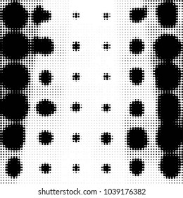 Spotted black and white grunge vector line background. Abstract halftone illustration background. Grunge grid polka dot background pattern
