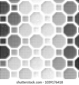 Spotted black and white grunge vector line background. Abstract halftone illustration background. Grunge grid polka dot background pattern

