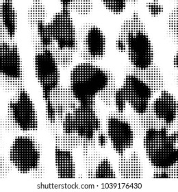 Spotted black and white grunge vector line background. Abstract halftone illustration background. Grunge grid polka dot background pattern
