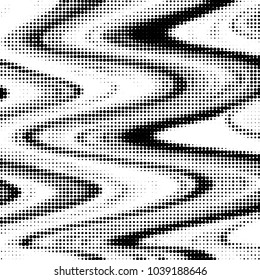 Spotted black and white grunge vector line background. Abstract halftone illustration background. Grunge grid polka dot background pattern
