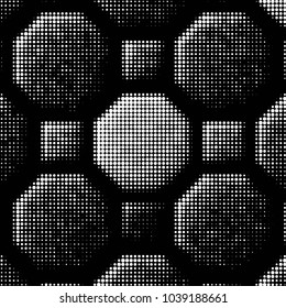 Spotted black and white grunge vector line background. Abstract halftone illustration background. Grunge grid polka dot background pattern
