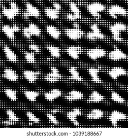 Spotted black and white grunge vector line background. Abstract halftone illustration background. Grunge grid polka dot background pattern
