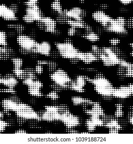 Spotted black and white grunge vector line background. Abstract halftone illustration background. Grunge grid polka dot background pattern
