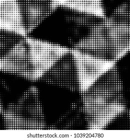 Spotted black and white grunge vector line background. Abstract halftone illustration background. Grunge grid polka dot background pattern
