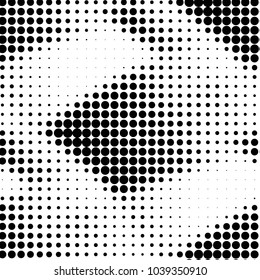 Spotted black and white grunge vector line background. Abstract halftone illustration background. Grunge grid polka dot background pattern
