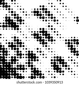 Spotted black and white grunge vector line background. Abstract halftone illustration background. Grunge grid polka dot background pattern
