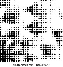 Spotted black and white grunge vector line background. Abstract halftone illustration background. Grunge grid polka dot background pattern
