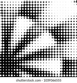 Spotted black and white grunge vector line background. Abstract halftone illustration background. Grunge grid polka dot background pattern
