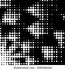 Spotted black and white grunge vector line background. Abstract halftone illustration background. Grunge grid polka dot background pattern
