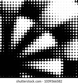 Spotted black and white grunge vector line background. Abstract halftone illustration background. Grunge grid polka dot background pattern
