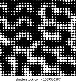 Spotted black and white grunge vector line background. Abstract halftone illustration background. Grunge grid polka dot background pattern

