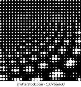 Spotted black and white grunge vector line background. Abstract halftone illustration background. Grunge grid polka dot background pattern
