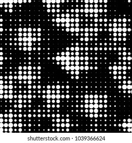 Spotted black and white grunge vector line background. Abstract halftone illustration background. Grunge grid polka dot background pattern
