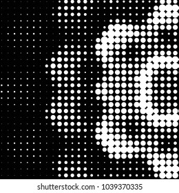 Spotted black and white grunge vector line background. Abstract halftone illustration background. Grunge grid polka dot background pattern
