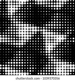 Spotted black and white grunge vector line background. Abstract halftone illustration background. Grunge grid polka dot background pattern
