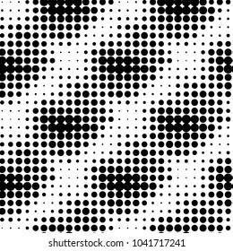 Spotted black and white grunge vector line background. Abstract halftone illustration background. Grunge grid polka dot background pattern
